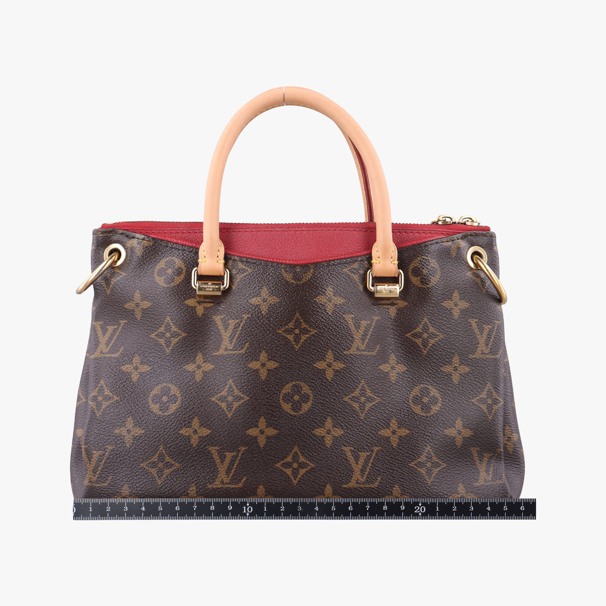 Pre-owned Louis Vuitton Pallas BB brown×CERISE Monogram Canvas×calf leather M41241 shoulderbag | stylenewstar