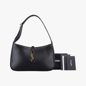 Pre-owned Yves Saint Laurent LE 5 a 7 Hobo Black Leather 657228 carrybag | stylenewstar