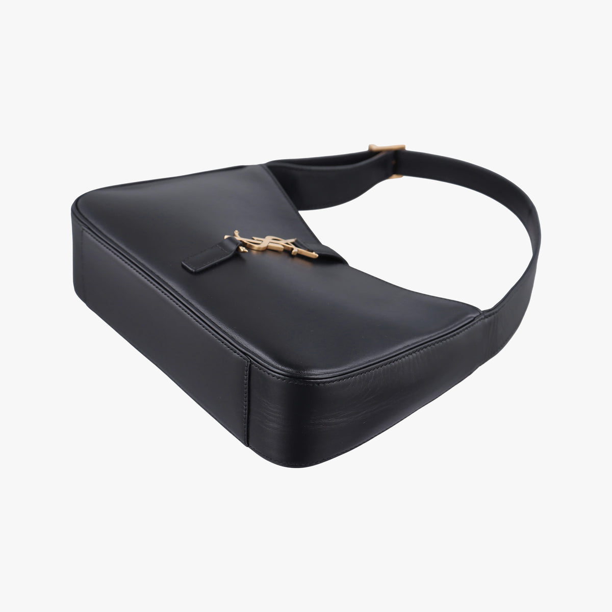 Pre-owned Yves Saint Laurent LE 5 a 7 Hobo Black Leather 657228 carrybag | stylenewstar