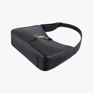 Pre-owned Yves Saint Laurent LE 5 a 7 Hobo Black Leather 657228 carrybag | stylenewstar