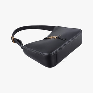 Pre-owned Yves Saint Laurent LE 5 a 7 Hobo Black Leather 657228 carrybag | stylenewstar
