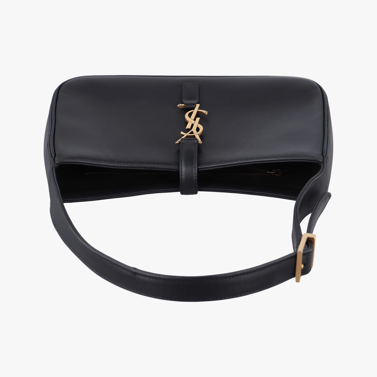 Pre-owned Yves Saint Laurent LE 5 a 7 Hobo Black Leather 657228 carrybag | stylenewstar
