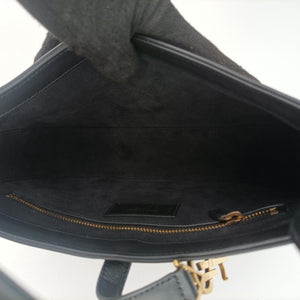 Pre-owned Yves Saint Laurent LE 5 a 7 Hobo Black Leather 657228 carrybag | stylenewstar