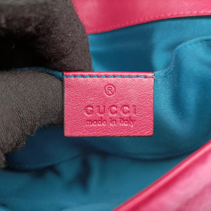 Pre-owned Gucci GG Marmont Rose velour 446744 shoulderbag | stylenewstar