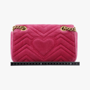 Pre-owned Gucci GG Marmont Rose velour 446744 shoulderbag | stylenewstar