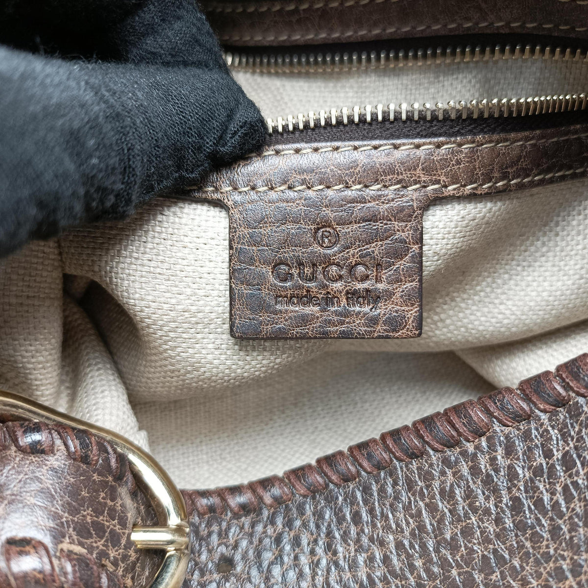 Pre-owned Gucci New Jackie Brown × Beige canvas×leather 246907 shoulderbag | stylenewstar