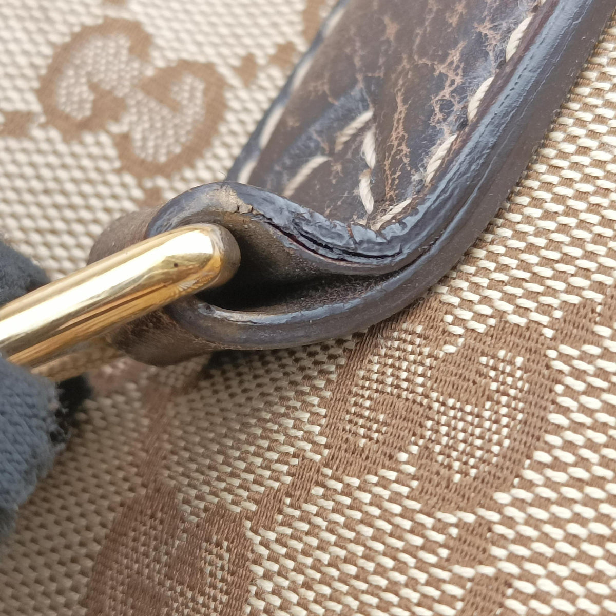 Pre-owned Gucci New Jackie Brown × Beige canvas×leather 246907 shoulderbag | stylenewstar