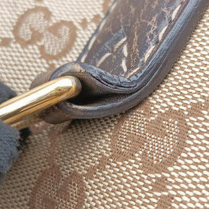 Pre-owned Gucci New Jackie Brown × Beige canvas×leather 246907 shoulderbag | stylenewstar