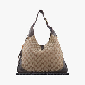 Pre-owned Gucci New Jackie Brown × Beige canvas×leather 246907 shoulderbag | stylenewstar