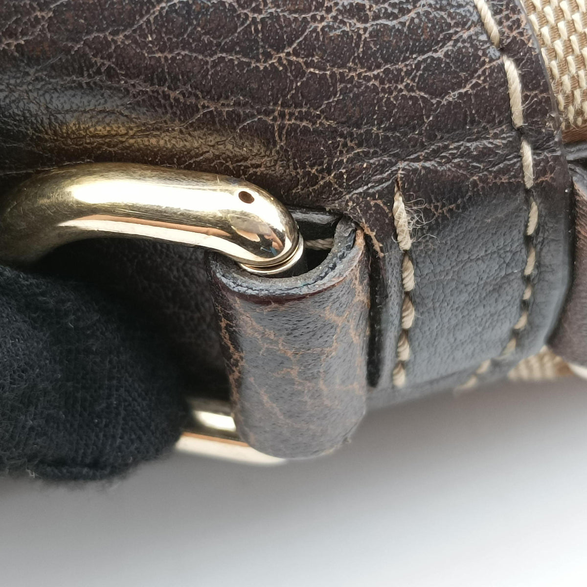 Pre-owned Gucci New Jackie Brown × Beige canvas×leather 246907 shoulderbag | stylenewstar