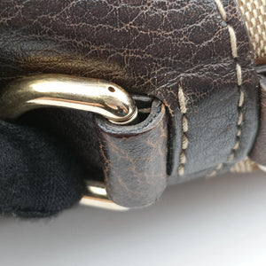 Pre-owned Gucci New Jackie Brown × Beige canvas×leather 246907 shoulderbag | stylenewstar