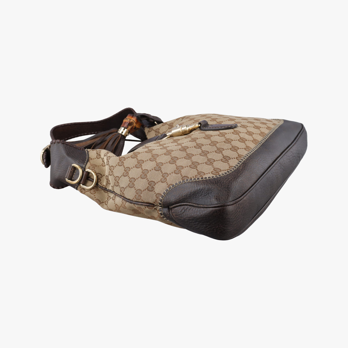 Pre-owned Gucci New Jackie Brown × Beige canvas×leather 246907 shoulderbag | stylenewstar