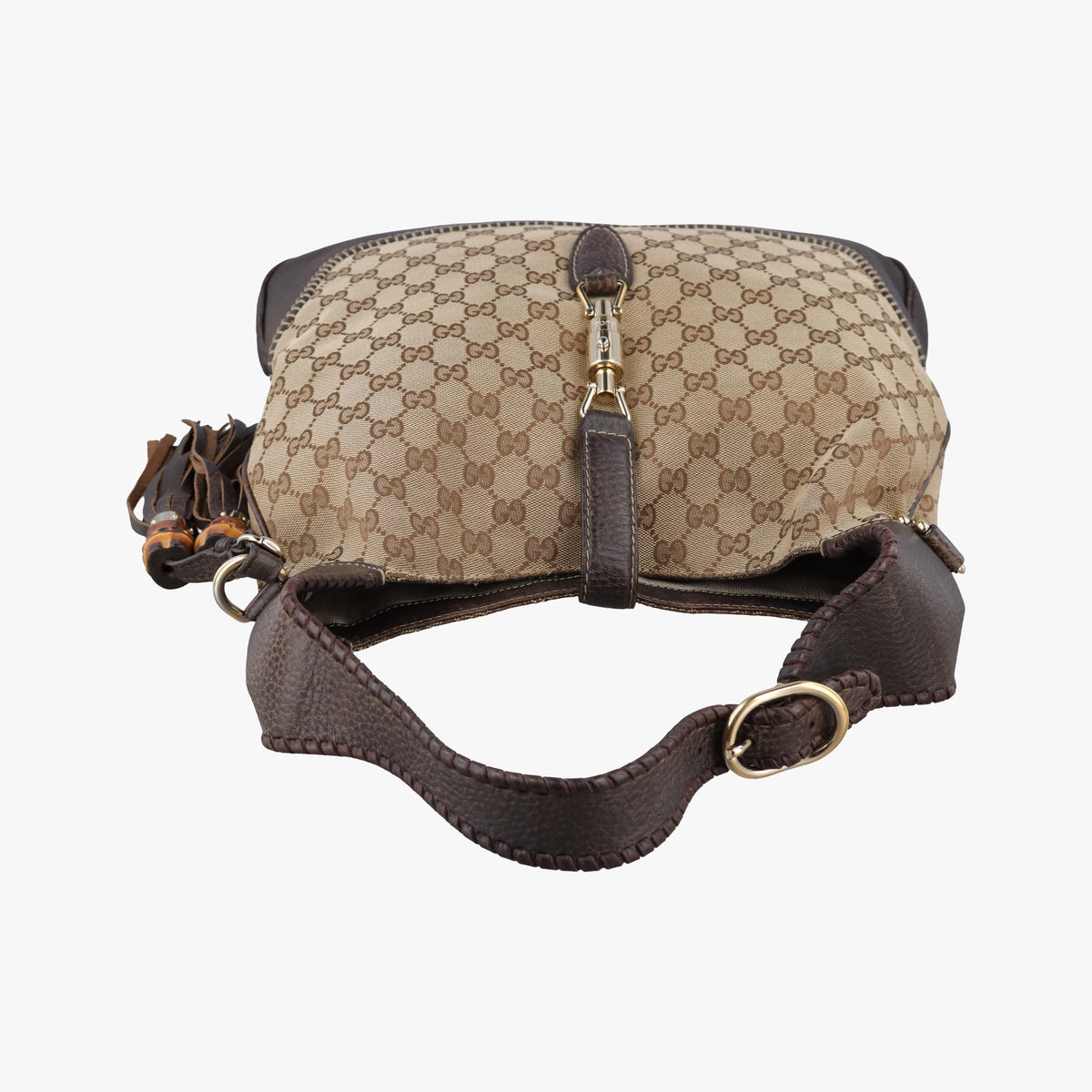 Pre-owned Gucci New Jackie Brown × Beige canvas×leather 246907 shoulderbag | stylenewstar