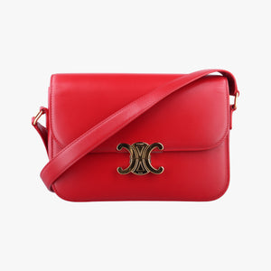 Pre-owned Celine Teen Triomphe Red Leather  shoulderbag | stylenewstar