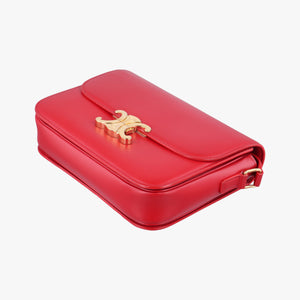 Pre-owned Celine Teen Triomphe Red Leather  shoulderbag | stylenewstar