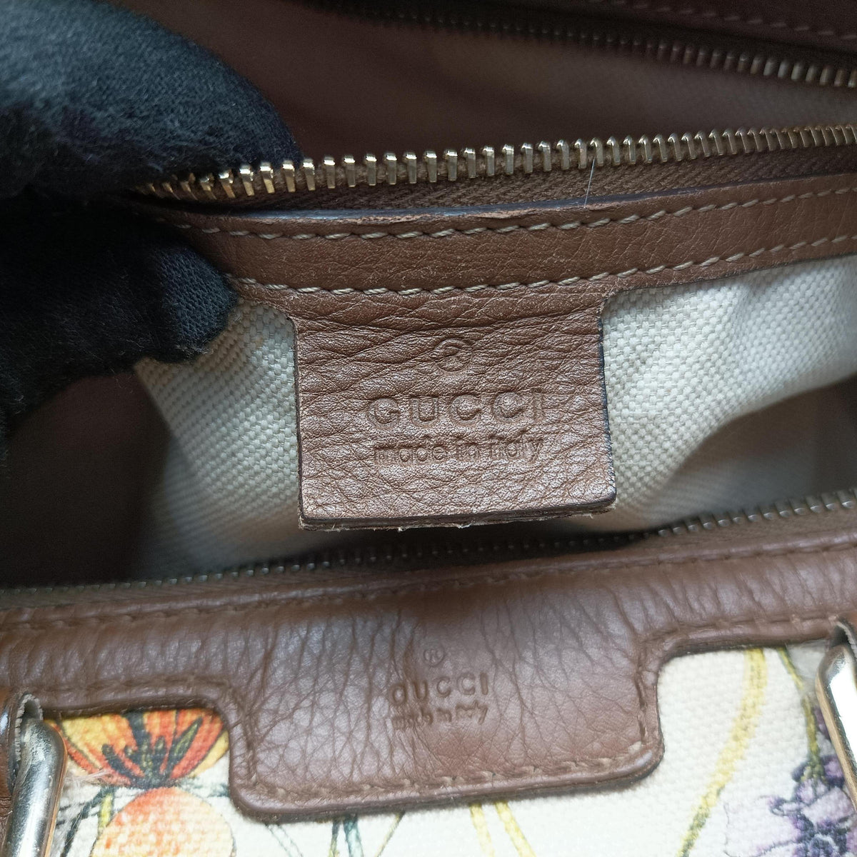 Pre-owned Gucci flora print Multicolour canvas×leather 247205 handbag | stylenewstar