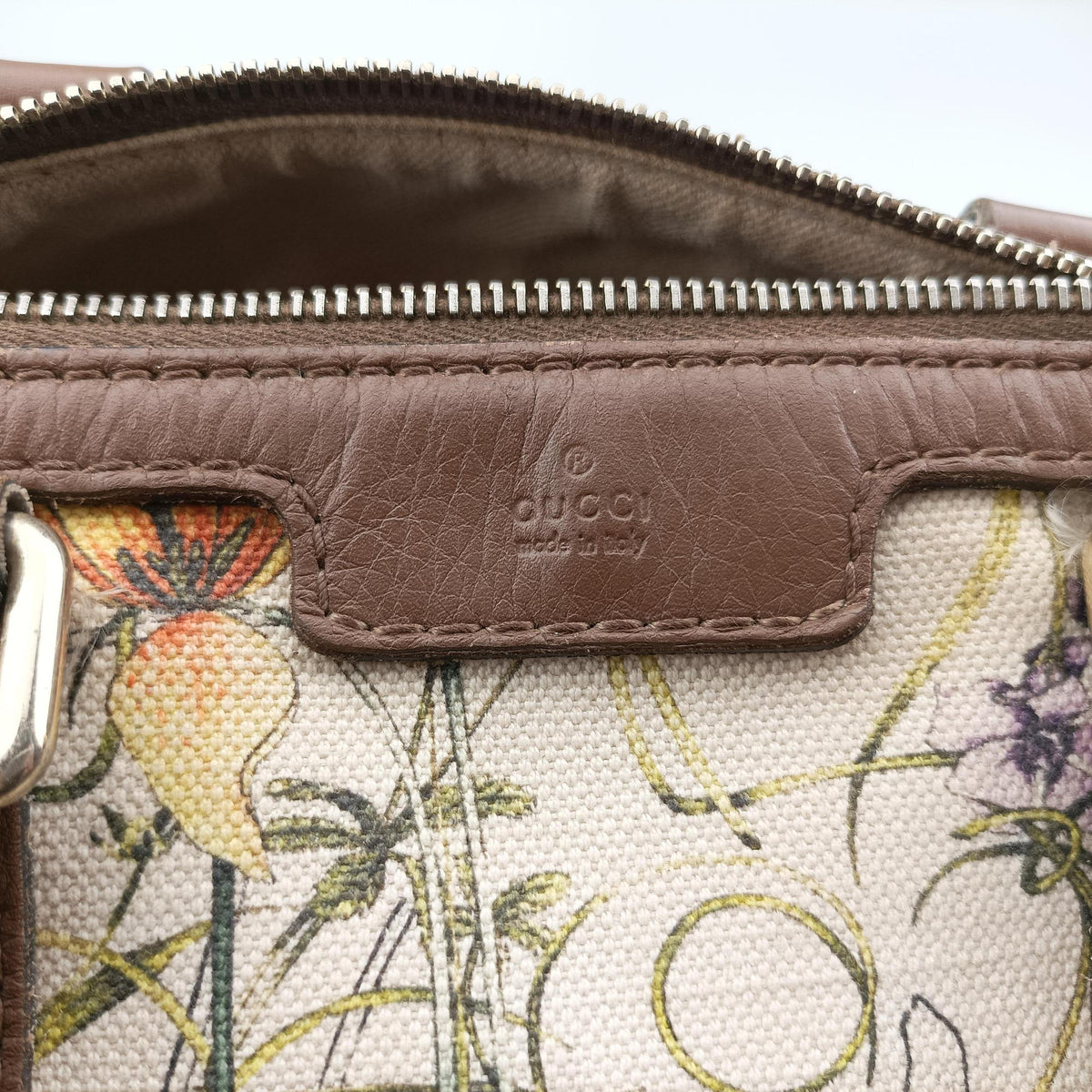 Pre-owned Gucci flora print Multicolour canvas×leather 247205 handbag | stylenewstar