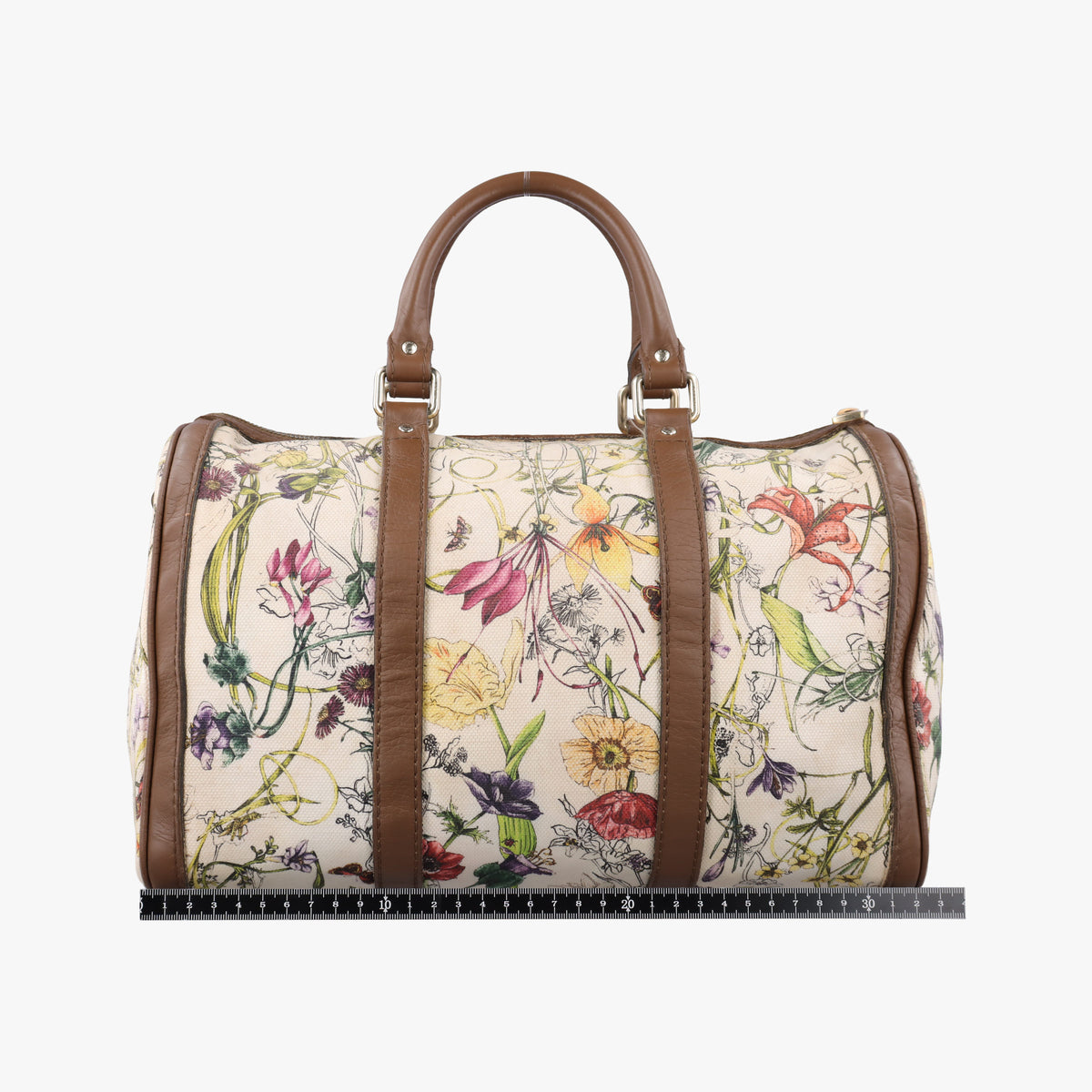 Pre-owned Gucci flora print Multicolour canvas×leather 247205 handbag | stylenewstar
