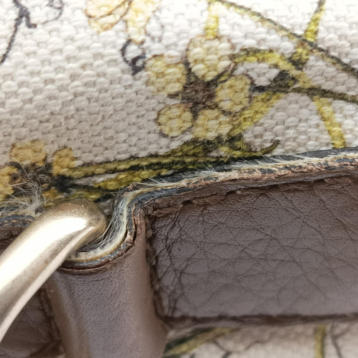 Pre-owned Gucci flora print Multicolour canvas×leather 247205 handbag | stylenewstar