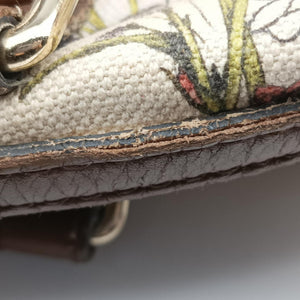 Pre-owned Gucci flora print Multicolour canvas×leather 247205 handbag | stylenewstar