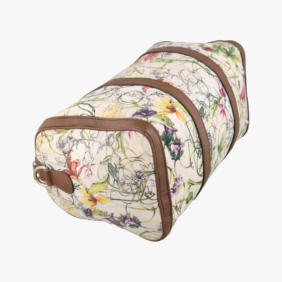 Pre-owned Gucci flora print Multicolour canvas×leather 247205 handbag | stylenewstar