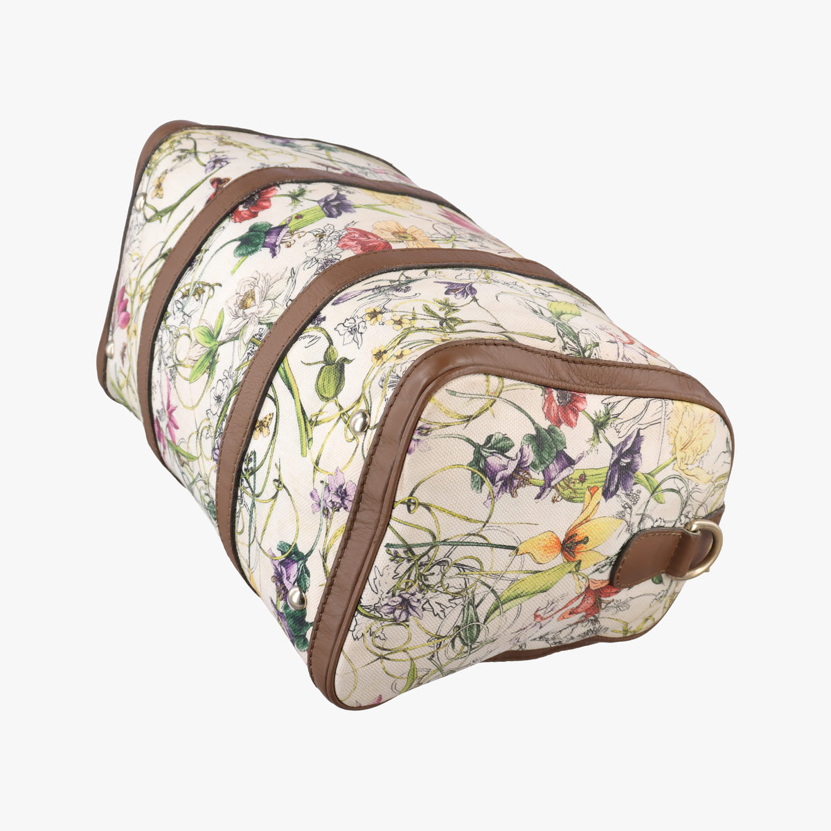 Pre-owned Gucci flora print Multicolour canvas×leather 247205 handbag | stylenewstar