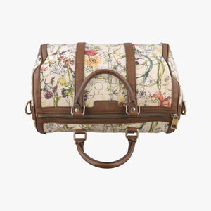 Pre-owned Gucci flora print Multicolour canvas×leather 247205 handbag | stylenewstar