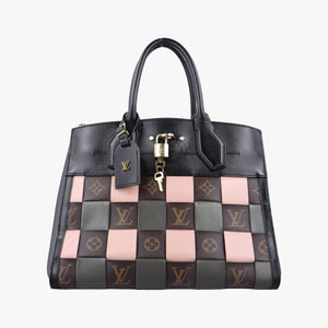 Secondhand Louis Vuitton City Steamer Pink x Black Leather M57222 handbag | stylenewstar