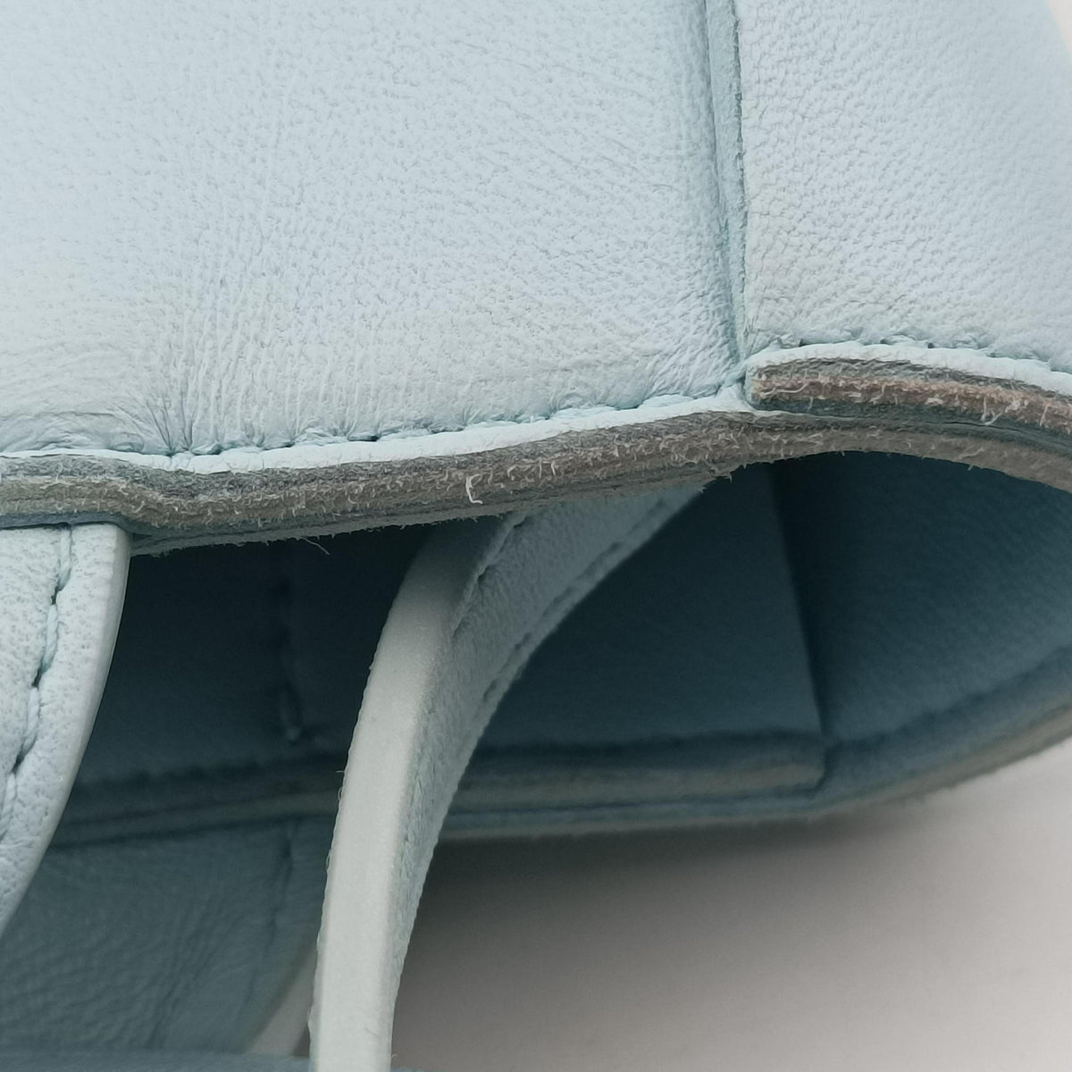 Pre-owned Bottega Veneta THE ARCO Tote Blue lambskin  shoulderbag | stylenewstar
