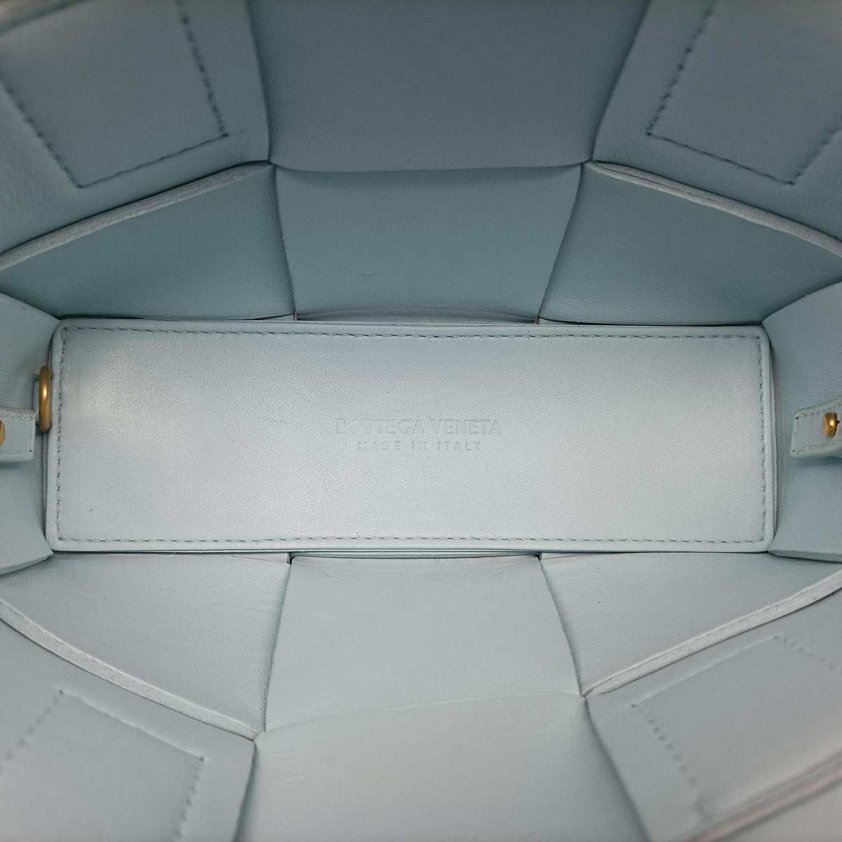 Pre-owned Bottega Veneta THE ARCO Tote Blue lambskin  shoulderbag | stylenewstar