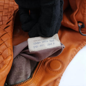 Pre-owned Bottega Veneta CAMPANA Intrecciato Orange lambskin  handbag | stylenewstar