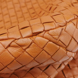Pre-owned Bottega Veneta CAMPANA Intrecciato Orange lambskin  handbag | stylenewstar