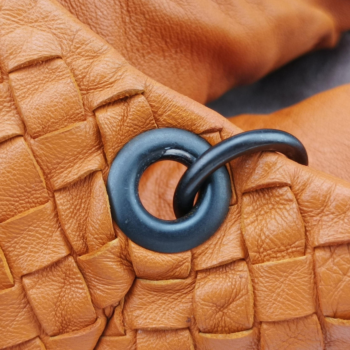 Pre-owned Bottega Veneta CAMPANA Intrecciato Orange lambskin  handbag | stylenewstar