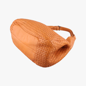 Pre-owned Bottega Veneta CAMPANA Intrecciato Orange lambskin  handbag | stylenewstar