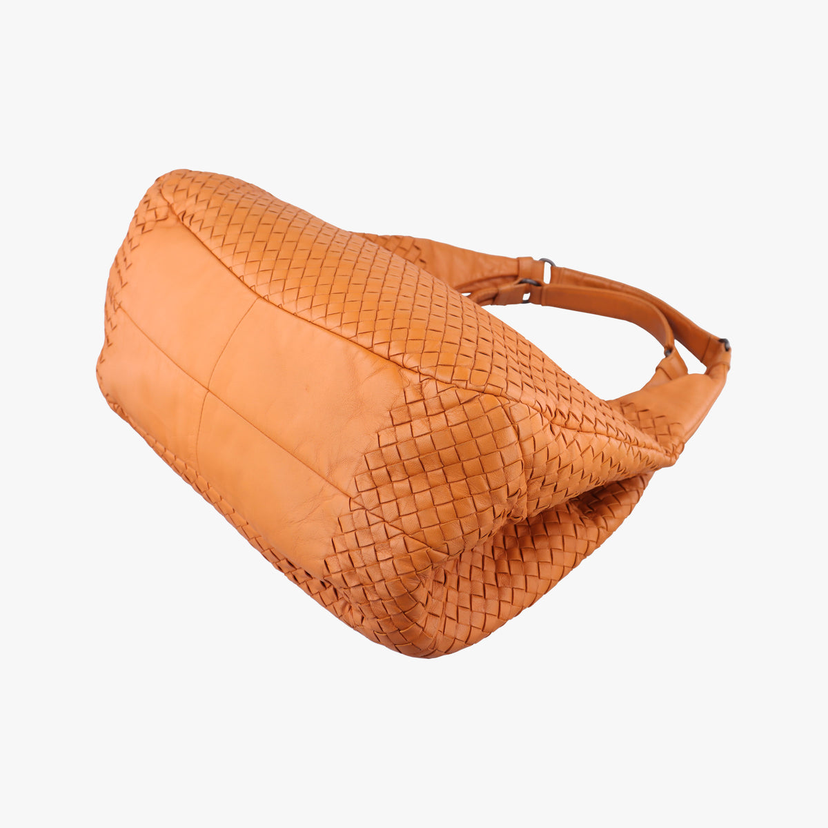 Pre-owned Bottega Veneta CAMPANA Intrecciato Orange lambskin  handbag | stylenewstar