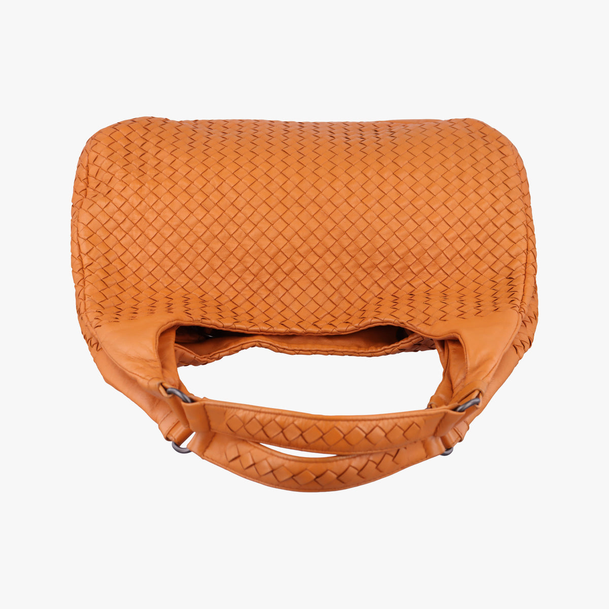 Pre-owned Bottega Veneta CAMPANA Intrecciato Orange lambskin  handbag | stylenewstar