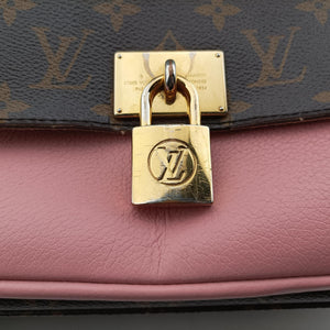 Pre-owned Louis Vuitton MARIGNAN brown×Rose Poodle Monogram Canvas×calf leather M43960 shoulderbag | stylenewstar