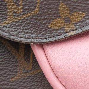 Pre-owned Louis Vuitton MARIGNAN brown×Rose Poodle Monogram Canvas×calf leather M43960 shoulderbag | stylenewstar