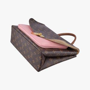 Pre-owned Louis Vuitton MARIGNAN brown×Rose Poodle Monogram Canvas×calf leather M43960 shoulderbag | stylenewstar
