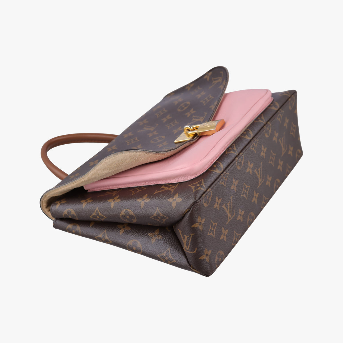 Pre-owned Louis Vuitton MARIGNAN brown×Rose Poodle Monogram Canvas×calf leather M43960 shoulderbag | stylenewstar