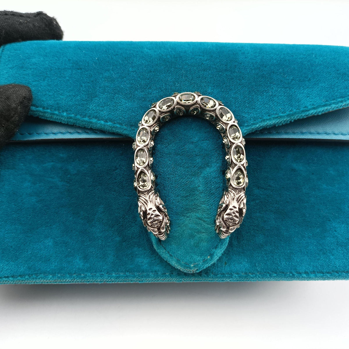 Pre-owned Gucci Dionysus Blue velour 476432 shoulderbag | stylenewstar