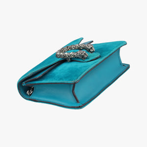 Pre-owned Gucci Dionysus Blue velour 476432 shoulderbag | stylenewstar