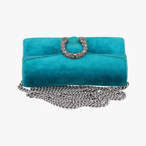 Pre-owned Gucci Dionysus Blue velour 476432 shoulderbag | stylenewstar