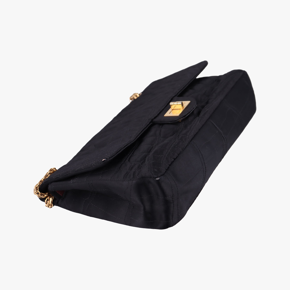 Pre-owned Chanel 2.55 Matelasse Black Silk A36414 shoulderbag | stylenewstar