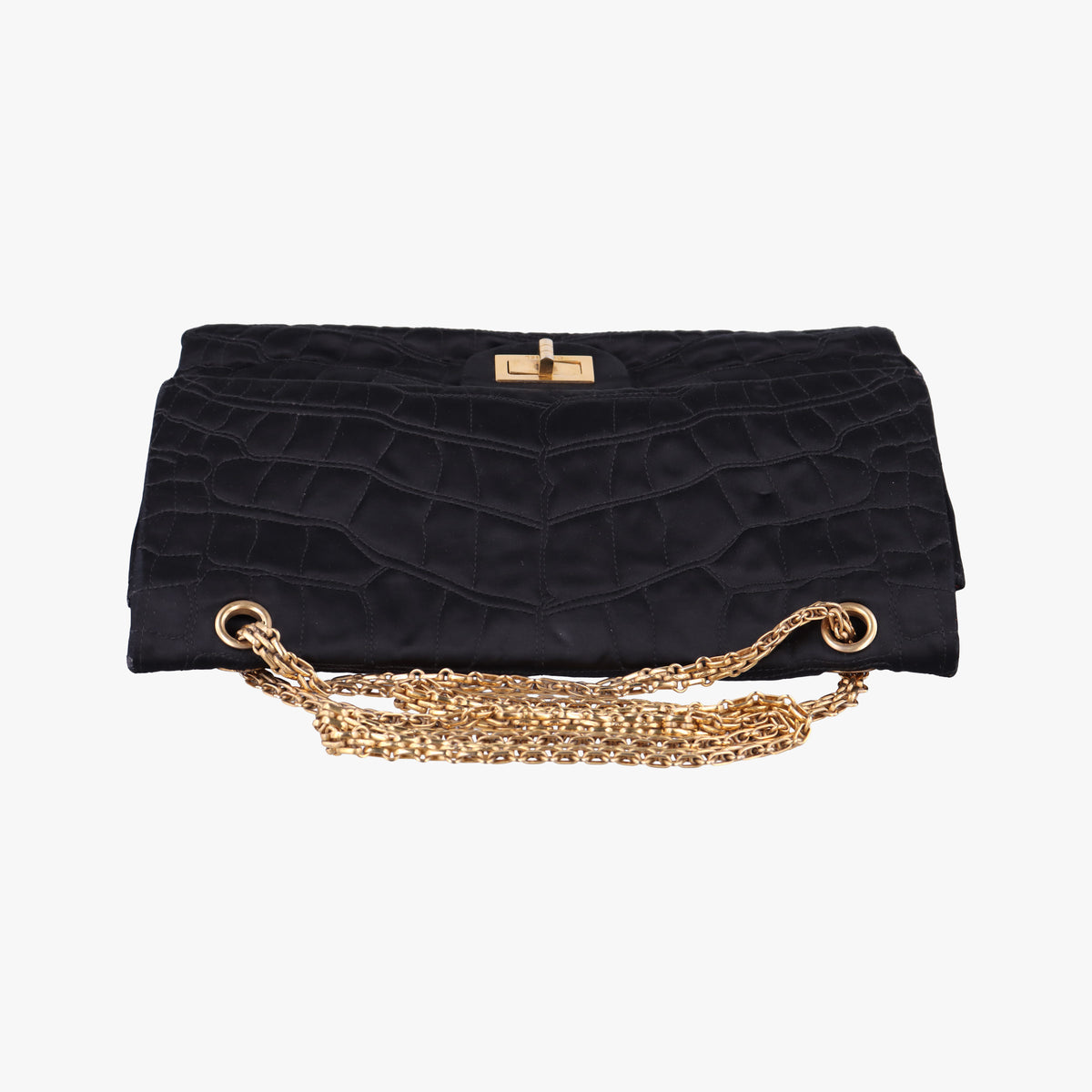 Pre-owned Chanel 2.55 Matelasse Black Silk A36414 shoulderbag | stylenewstar