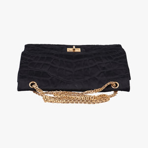 Pre-owned Chanel 2.55 Matelasse Black Silk A36414 shoulderbag | stylenewstar