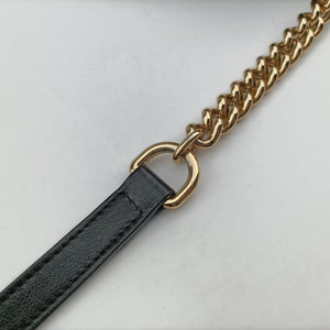 Pre-owned Gucci GG Marmont Black×beige Canvas×Leather 447632 shoulderbag | stylenewstar