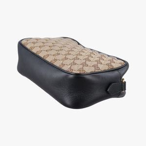 Pre-owned Gucci GG Marmont Black×beige Canvas×Leather 447632 shoulderbag | stylenewstar