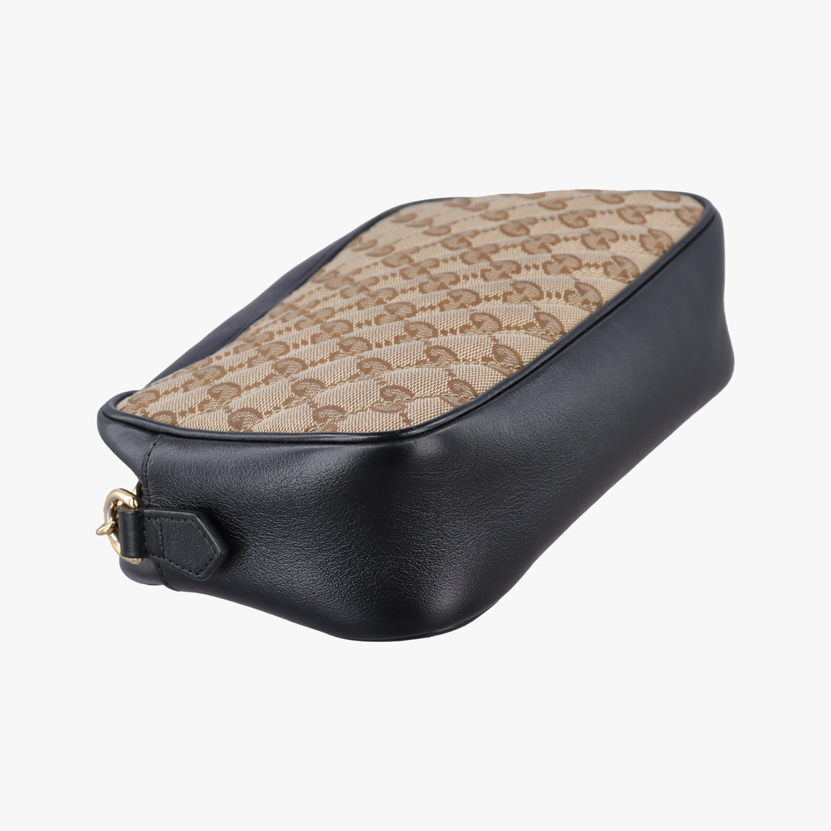 Pre-owned Gucci GG Marmont Black×beige Canvas×Leather 447632 shoulderbag | stylenewstar
