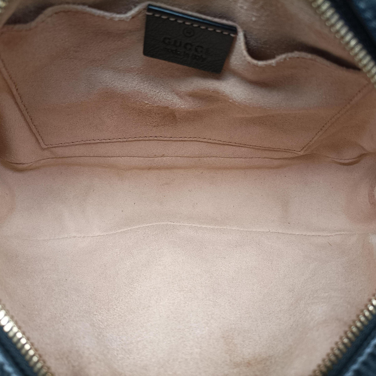 Pre-owned Gucci GG Marmont Black×beige Canvas×Leather 447632 shoulderbag | stylenewstar